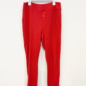 Aerie Red Waffle Knit Pants - Size L